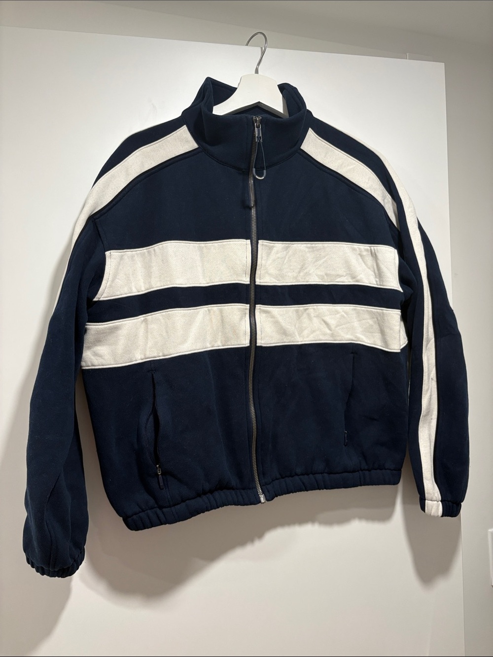 lululemon athletica Navy and White Zip-Front Women's Track Jacket